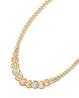 Fancy Necklace in 14K Tri-Color Gold