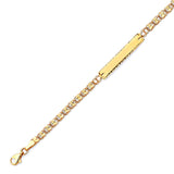 Mexican Kids Heart Border ID Bracelet In 14K Gold