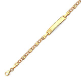 Mexican Kids Heart Border ID Bracelet In 14K Gold