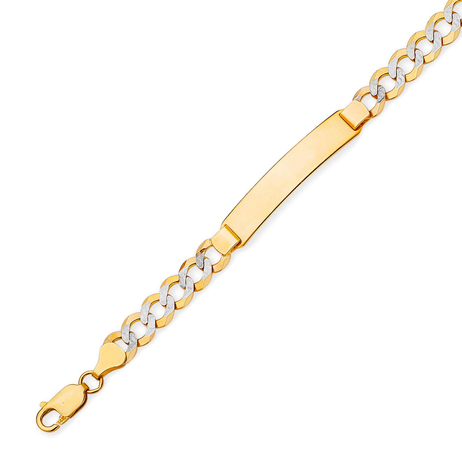 Cuban Kids ID Bracelet In 14K Two-Tone Gold