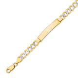 Cuban Kids ID Bracelet In 14K Two-Tone Gold