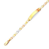Fancy Kids Guadalupe Border ID Bracelet In 14K Tri-Color Gold