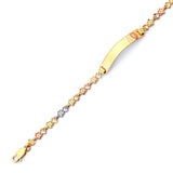 Fancy Kids Guadalupe Border ID Bracelet In 14K Tri-Color Gold