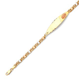 Mexican Kids Border ID Bracelet In 14K Tri-Color Gold