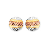 Stud Earrings in 14K Tri-Color Gold and Butterfly Backing
