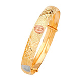 Adjustable Guadalupe Girls Bangle in 14K Tri-Color Gold