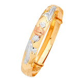Adjustable Guadalupe Girls Bangle in 14K Tri-Color Gold