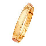 Adjustable Girls Bangle in 14K Two-Tone Gold