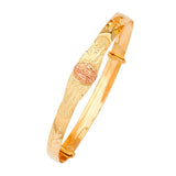Adjustable Guadalupe Girls Bangle in 14K Two-Tone Gold