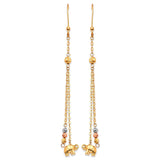 Tassel Earrings in 14K Tri-Color Gold