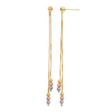 Tassel Earrings in 14K Tri-Color Gold and Butterfly Backing