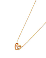 Adjustable Heart Charm Necklace in 14K Two-Tone Gold