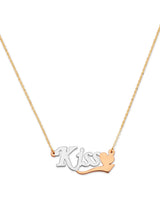 Adjustable Heart Charm Necklace in 14K Tri-Color Gold