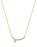Adjustable White CZ Charm Necklace in 14K Gold