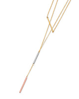 Adjustable Charm Necklace in 14K Tri-Color Gold