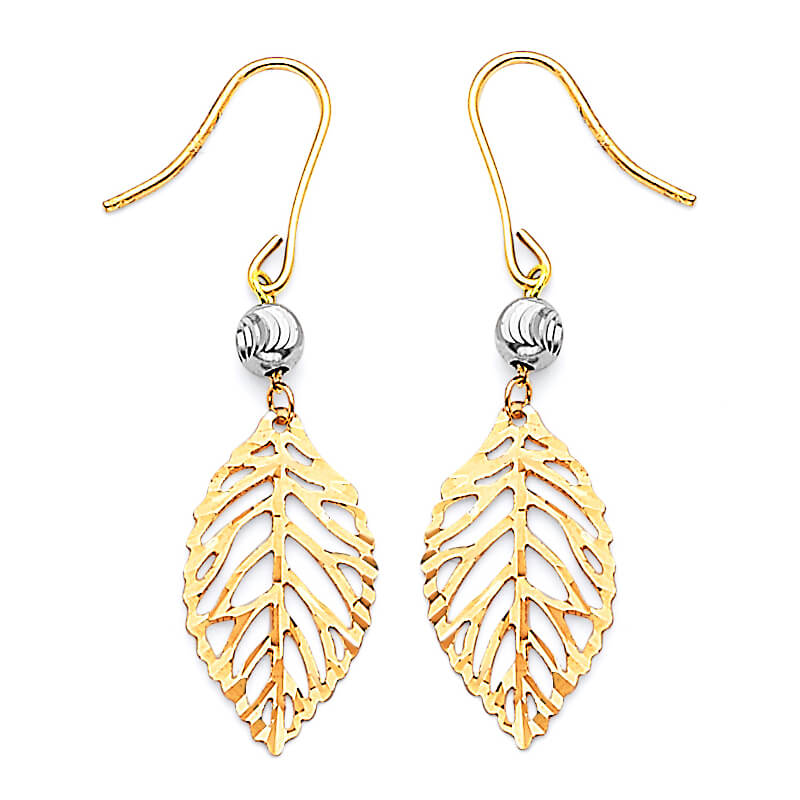 Dangling Earrings in 14K Two-Tone Gold