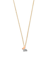 Adjustable White CZ Butterfly Charm Necklace in 14K Tri-Color Gold