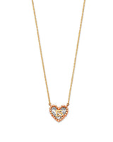 Heart Charm Necklace in 14K Tri-Color Gold