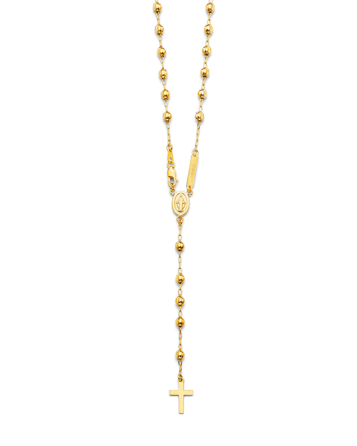 Cross Five-Decade Rosary Necklace in 14K Gold