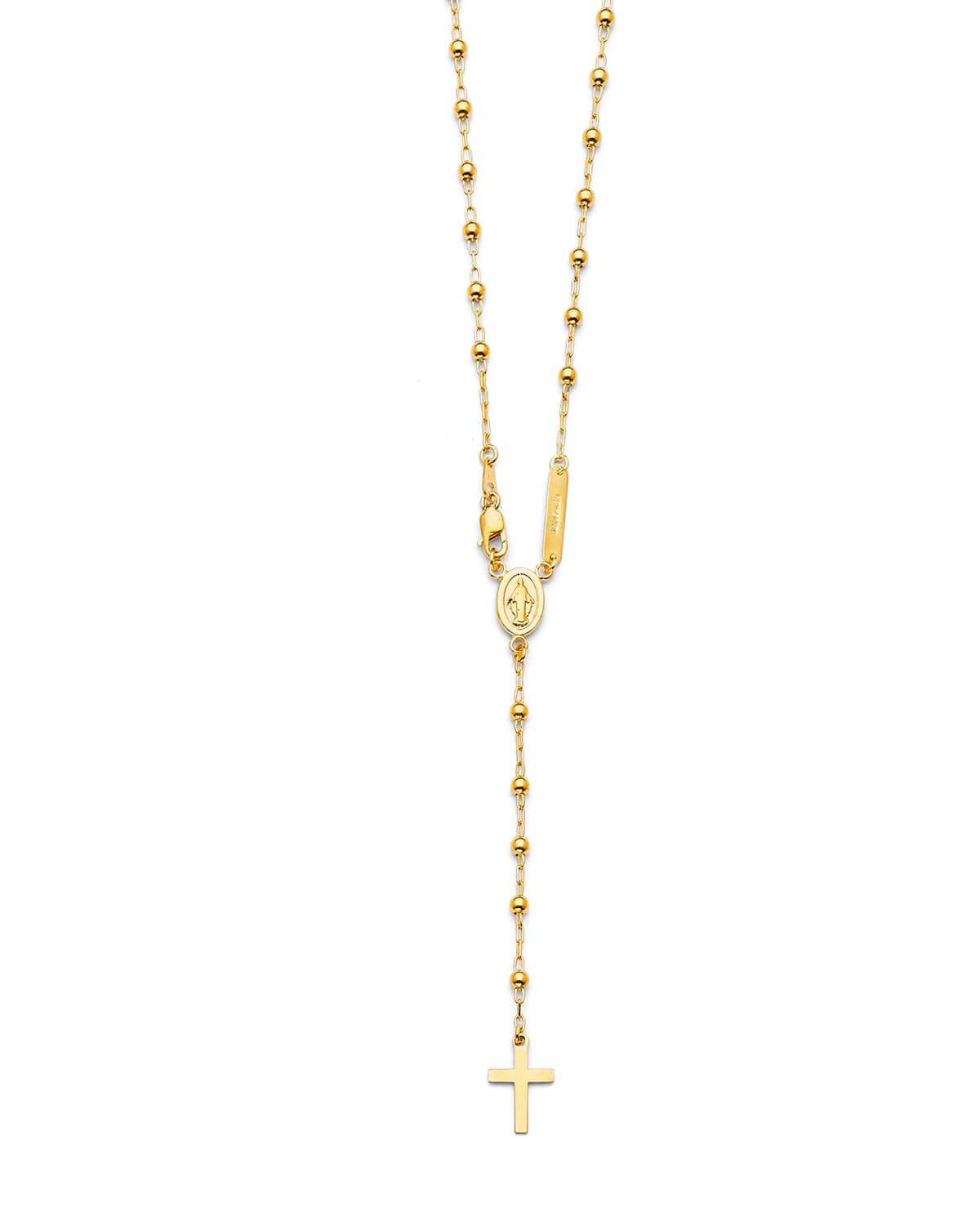 Cross Five-Decade Rosary Necklace in 14K Gold
