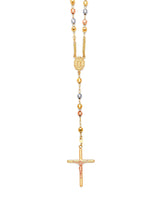 Crucifix Five-Decade Rosary Necklace in 14K Tri-Color Gold