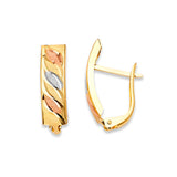 Huggie Earrings in 14K Tri-Color Gold