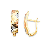 Heart Huggie Earrings in 14K Tri-Color Gold
