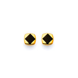Stud Earrings with Onyx in 14K Gold and Butterfly Backing