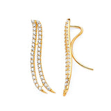 Crawler Earrings with White CZ in 14K Gold