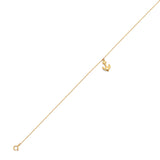 Adjustable Anchor Charm Anklet in 14K Gold