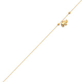 Adjustable Elephant Charm Anklet in 14K Gold