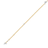 Adjustable Dolphin Link Anklet in 14K Two Tone Gold