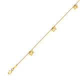 Adjustable Butterfly Charm Anklet in 14K Gold