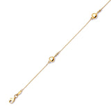 Adjustable Heart Charm Anklet in 14K Gold