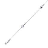 Adjustable Heart Link Anklet in 14K White Gold