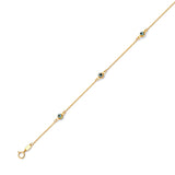 Adjustable Eye Link Anklet in 14K Gold