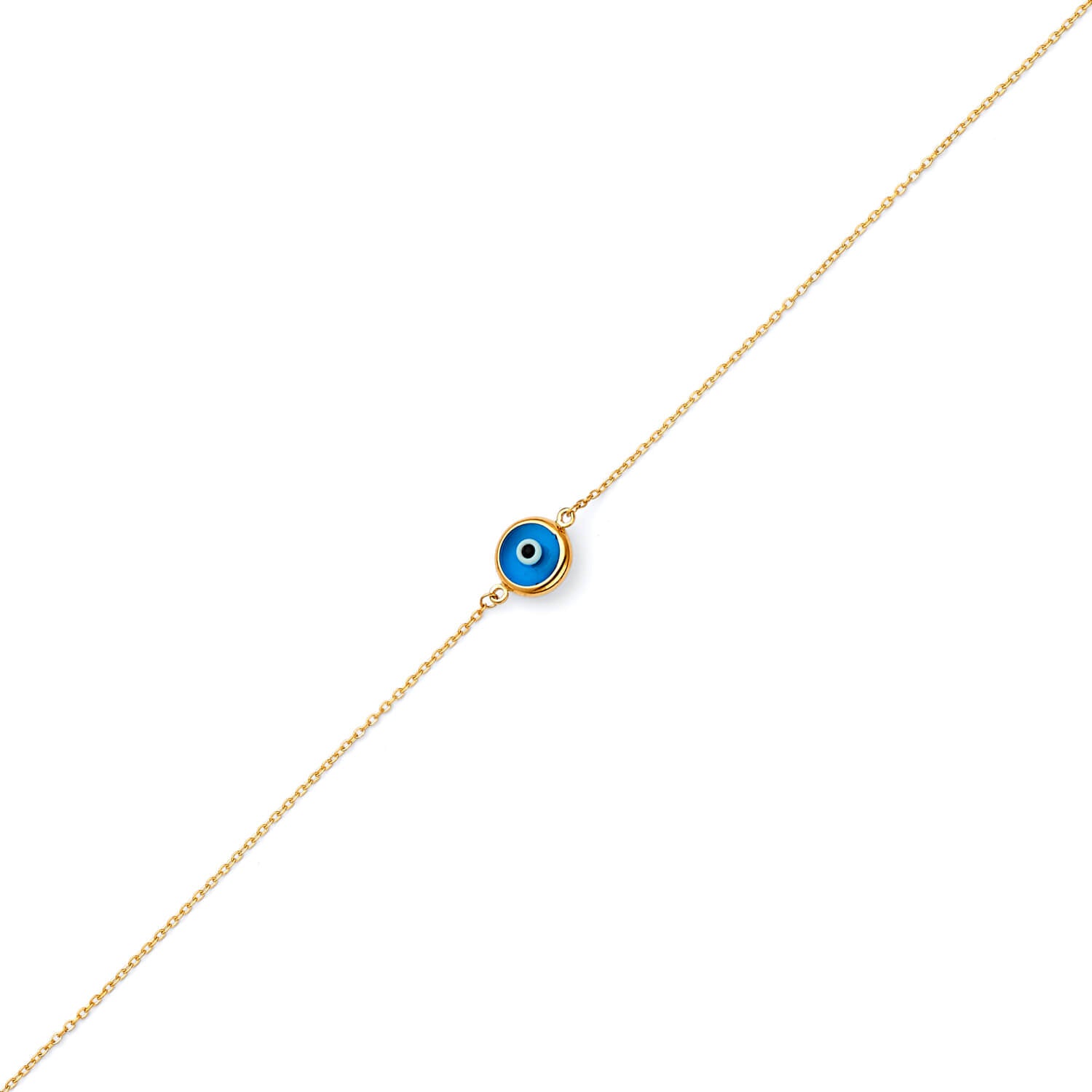 Adjustable Eye Link Anklet in 14K Gold
