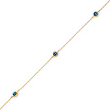Adjustable Eye Link Anklet in 14K Gold