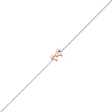 Adjustable Ribbon Link Anklet in 14K Two Tone Gold