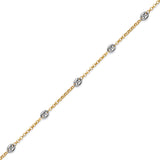 Adjustable Link Anklet in 14K Two Tone Gold