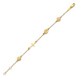 Kids Cross Charm Bracelet In 14K Gold