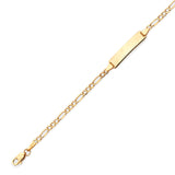 Figaro Kids ID Bracelet In 14K Gold