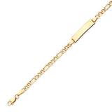 Figaro Kids ID Bracelet In 14K Gold