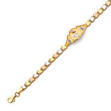 Mexican Kids Bracelet In 14K Tri-Color Gold