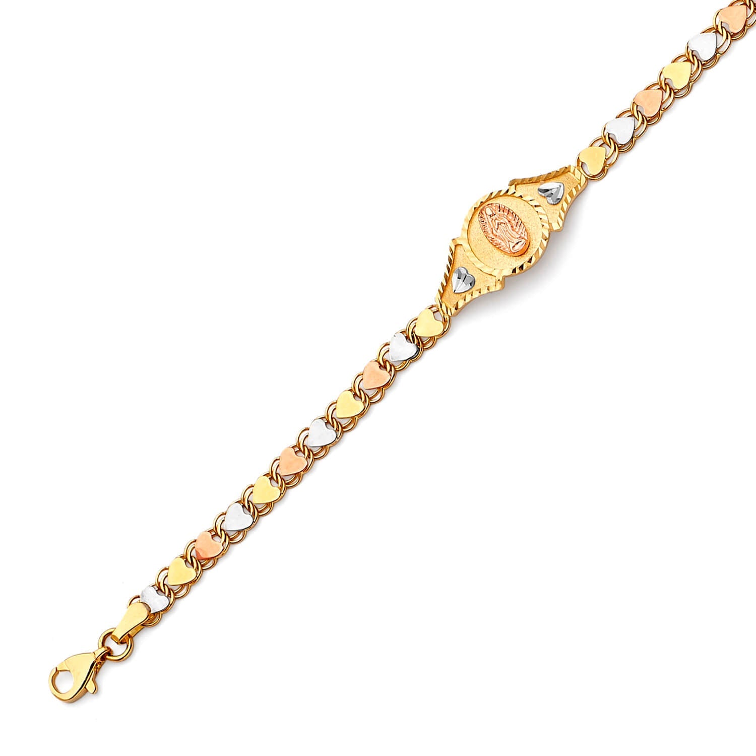 Mexican Kids Bracelet In 14K Tri-Color Gold
