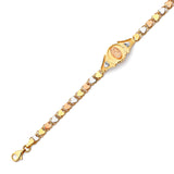 Mexican Kids Bracelet In 14K Tri-Color Gold