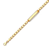 Mexican White CZ Kids Border ID Bracelet In 14K Gold