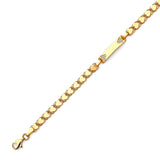 Mexican White CZ Kids Border ID Bracelet In 14K Gold