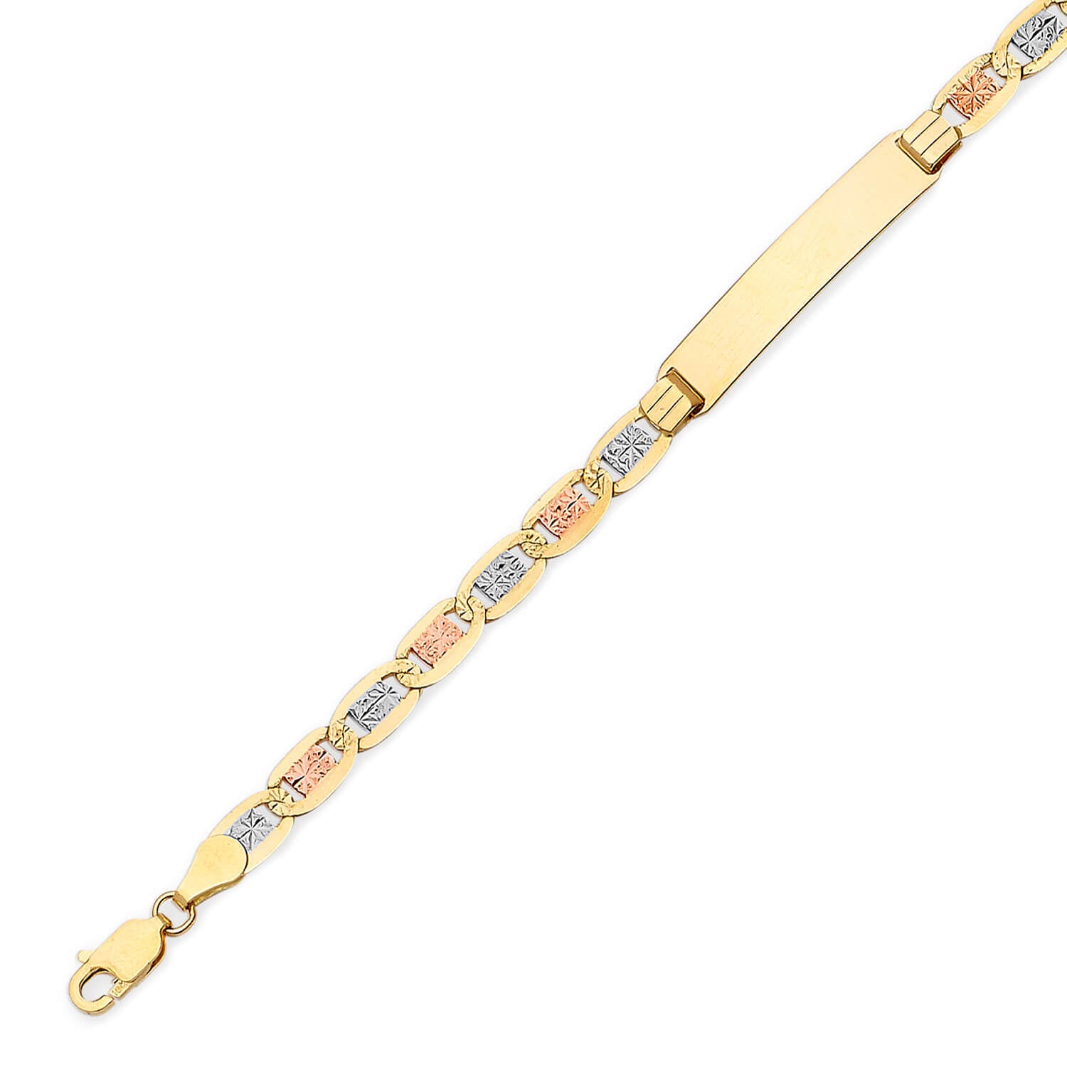 Valentino Kids ID Bracelet In 14K Tri-Color Gold