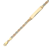 Valentino Kids ID Bracelet In 14K Tri-Color Gold